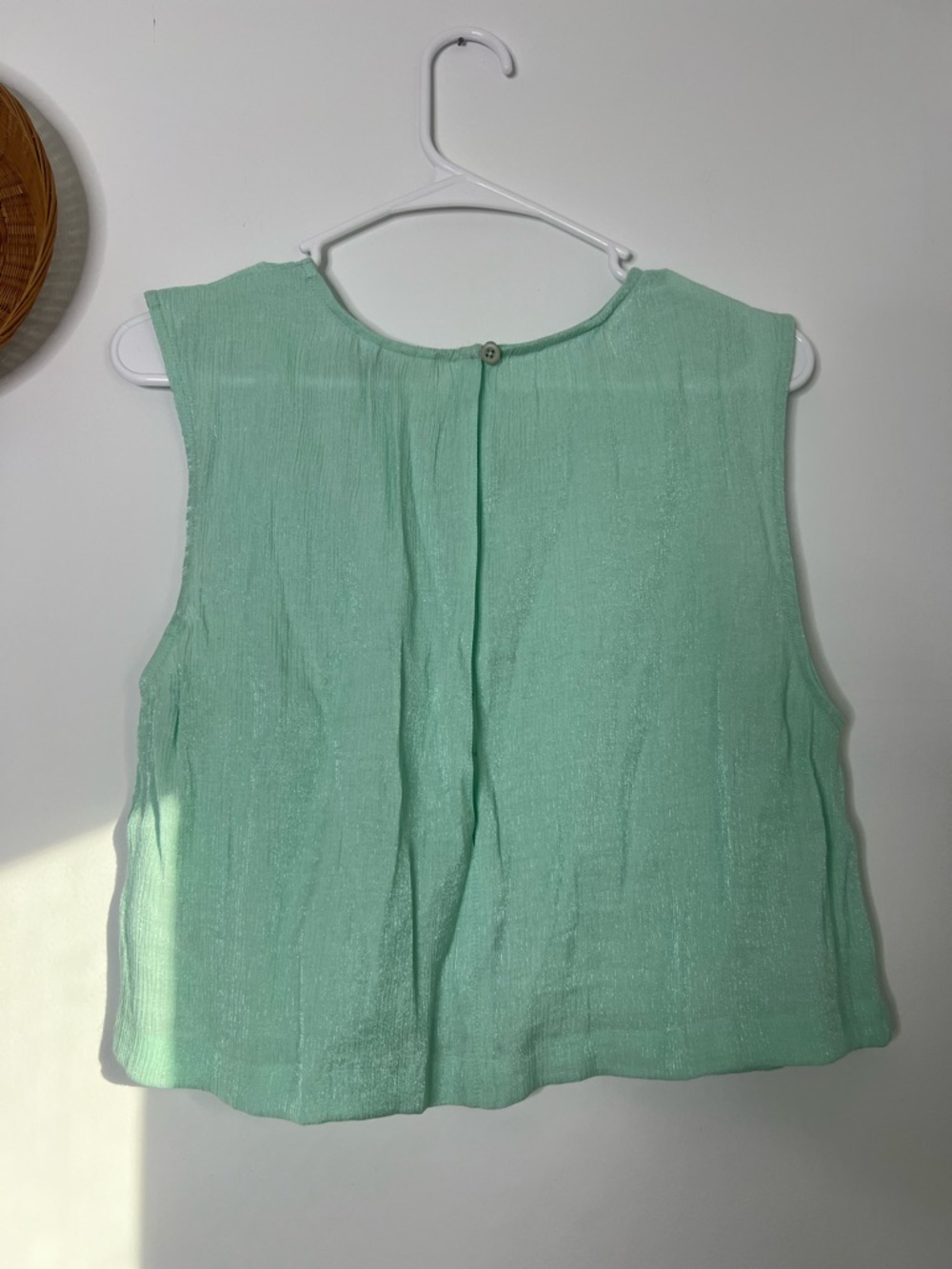 ONIA Charlotte Cropped Crinkled Woven Tank Top Size Large - Picture 2 of 6